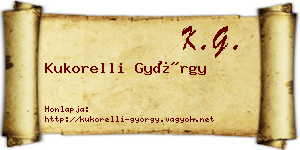 Kukorelli György névjegykártya